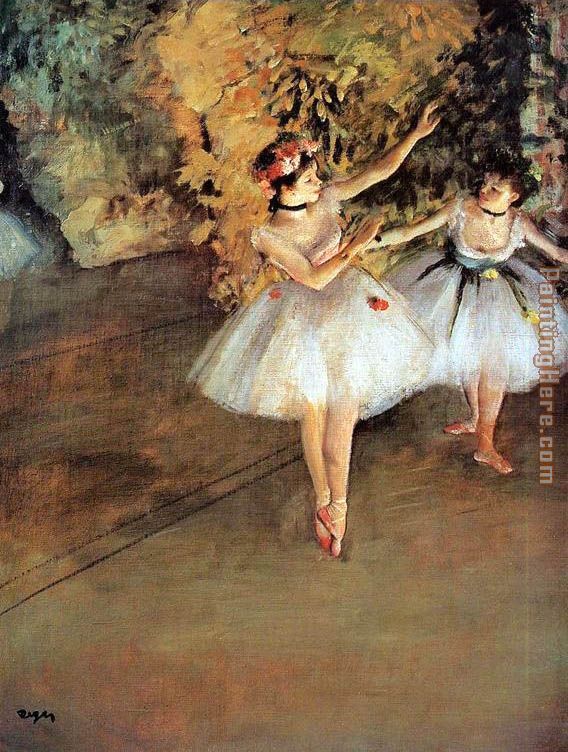 Two Dancers on a Stage painting - Edgar Degas Two Dancers on a Stage art painting